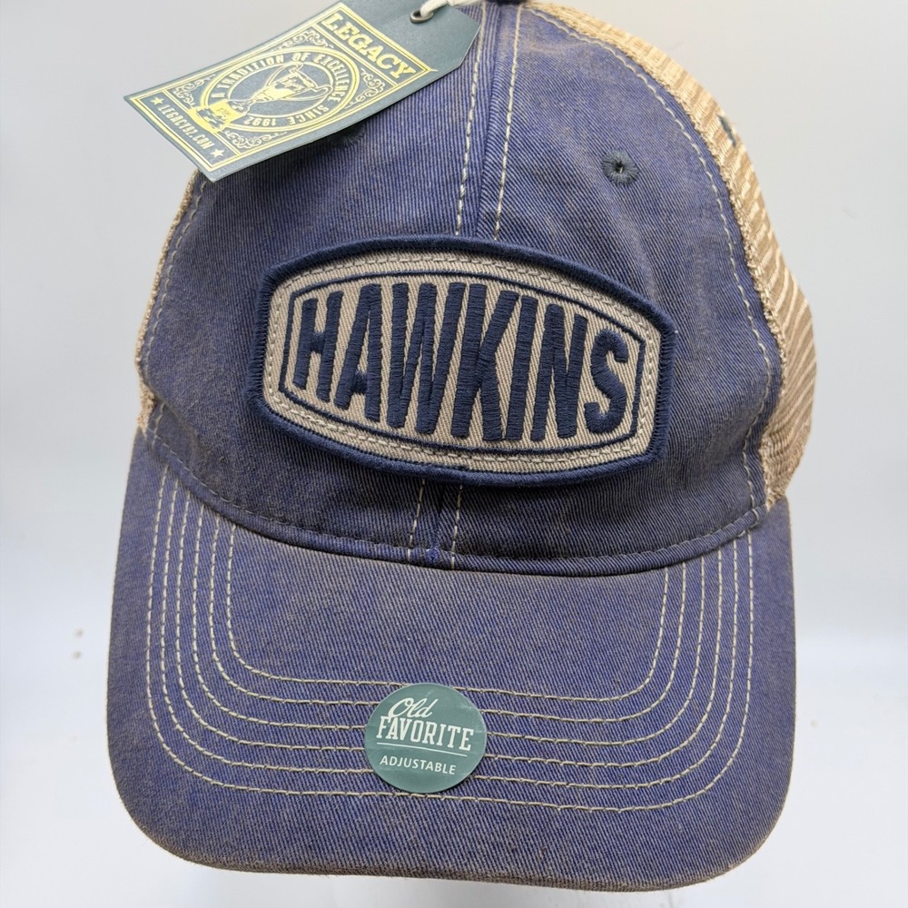 Hawkins Legacy Old Favorite Trucker Hat Snapback Mesh Patch Logo Dad Cap
